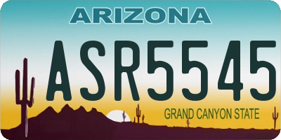 AZ license plate ASR5545