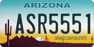 AZ license plate ASR5551