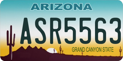AZ license plate ASR5563