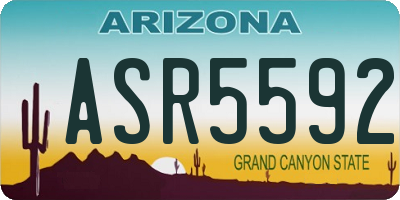 AZ license plate ASR5592