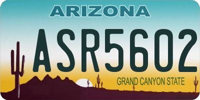 AZ license plate ASR5602