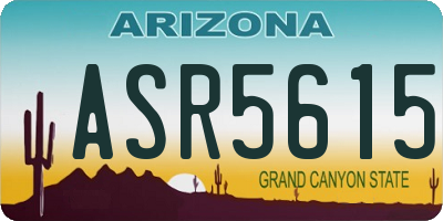 AZ license plate ASR5615