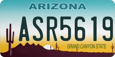AZ license plate ASR5619
