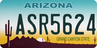 AZ license plate ASR5624