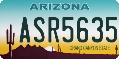 AZ license plate ASR5635