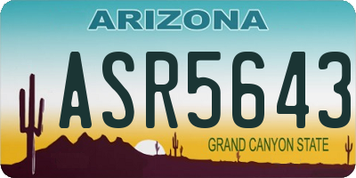AZ license plate ASR5643