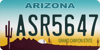 AZ license plate ASR5647