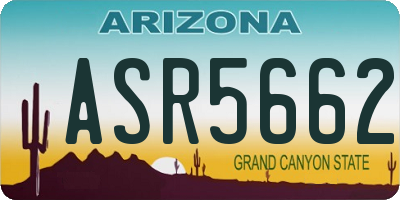 AZ license plate ASR5662