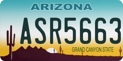 AZ license plate ASR5663