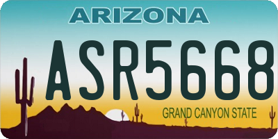 AZ license plate ASR5668