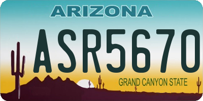 AZ license plate ASR5670