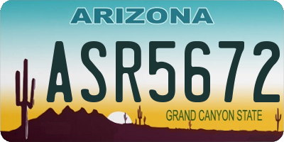 AZ license plate ASR5672
