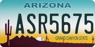AZ license plate ASR5675
