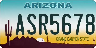 AZ license plate ASR5678
