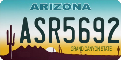 AZ license plate ASR5692