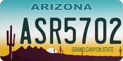 AZ license plate ASR5702