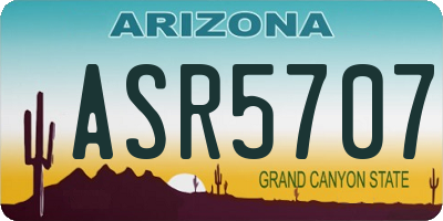 AZ license plate ASR5707