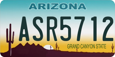AZ license plate ASR5712
