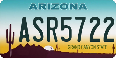 AZ license plate ASR5722