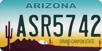 AZ license plate ASR5742