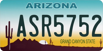AZ license plate ASR5752