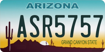 AZ license plate ASR5757