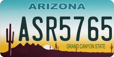 AZ license plate ASR5765