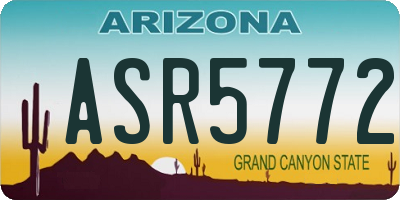 AZ license plate ASR5772