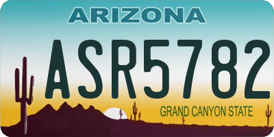 AZ license plate ASR5782