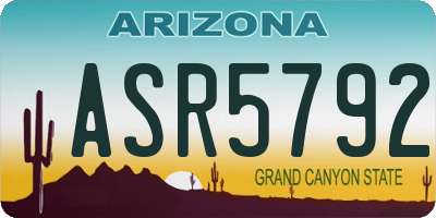 AZ license plate ASR5792