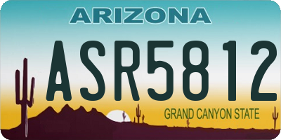 AZ license plate ASR5812