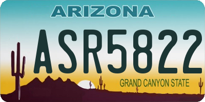 AZ license plate ASR5822