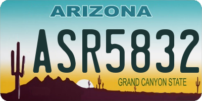AZ license plate ASR5832