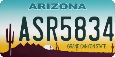AZ license plate ASR5834