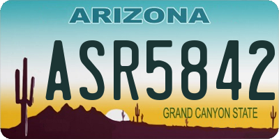 AZ license plate ASR5842