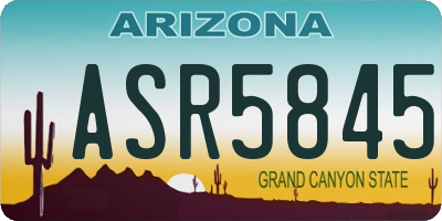 AZ license plate ASR5845