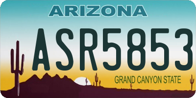 AZ license plate ASR5853