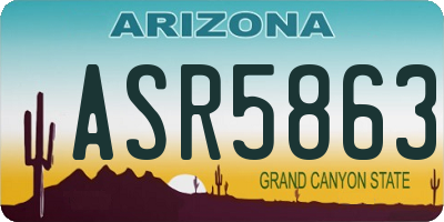 AZ license plate ASR5863