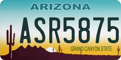 AZ license plate ASR5875