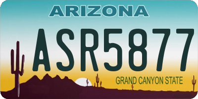 AZ license plate ASR5877