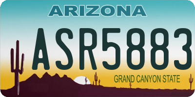 AZ license plate ASR5883