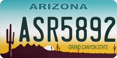 AZ license plate ASR5892