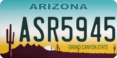 AZ license plate ASR5945