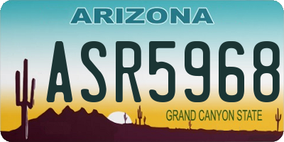AZ license plate ASR5968