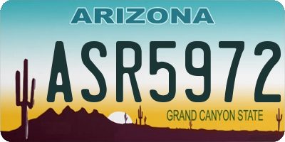 AZ license plate ASR5972