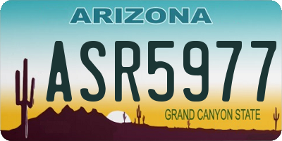 AZ license plate ASR5977