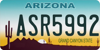 AZ license plate ASR5992