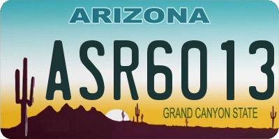 AZ license plate ASR6013