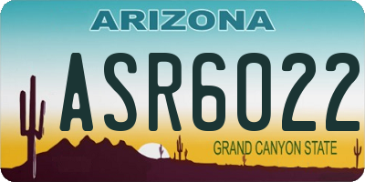 AZ license plate ASR6022