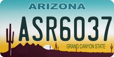 AZ license plate ASR6037